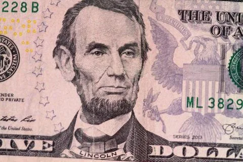 Selective focus close up shot of assorted us banknotes Stock Photos