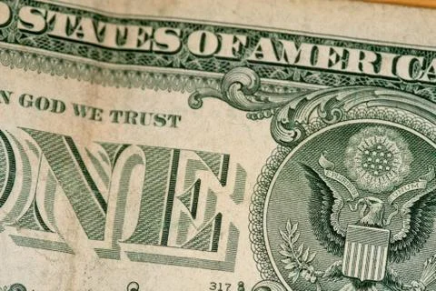 Selective focus close up shot of assorted us banknotes Stock Photos