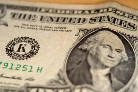 Selective focus close up shot of assorted us banknotes Stock Photos