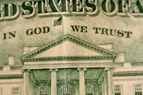 Selective focus close up shot of assorted us banknotes Foto stock