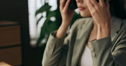 Selective focus close up shot on headphones in case slow motion concept buisness Stock Footage 229498126