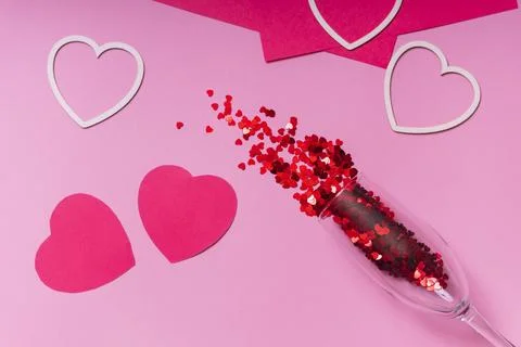 Selective focus. colored paper hearts Stock Photos