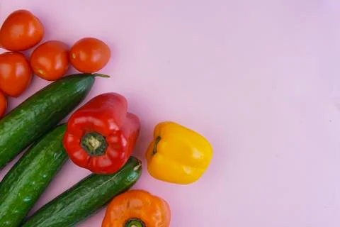 Selective focus, colored vegetables, the concept of proper nutrition Stock Photos