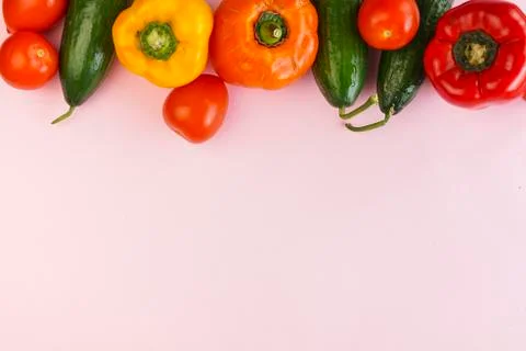 Selective focus, colored vegetables, the concept of proper nutrition Stock Photos