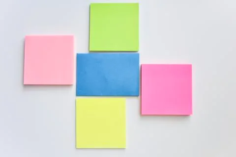 Selective focus, colorful square blocks and blue rectangle in the center Foto stock