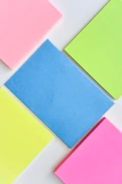Selective focus, colorful square blocks and blue rectangle in the center Foto stock