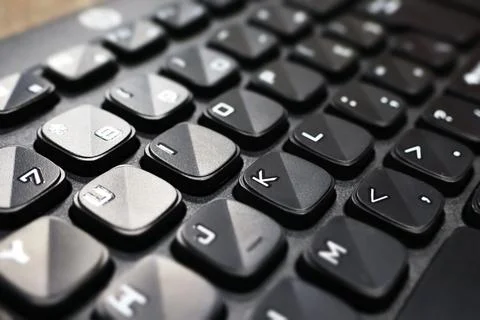 Selective focus on the computer keyboard Stock Photos