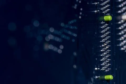 Selective focus of computer motherboard elements 스톡 사진