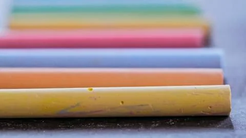 Selective focus on crayons for drawing different colors Stock-Fotos