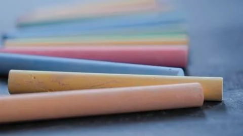 Selective focus on crayons for drawing different colors Stock Photos