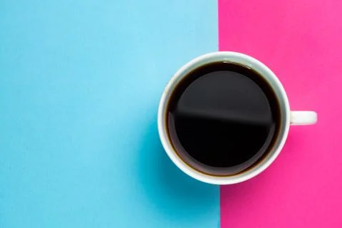 Selective focus, a Cup of coffee on a double background Foto stock