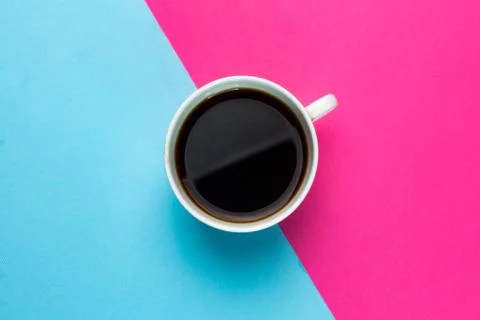 Selective focus, a Cup of coffee on a double background Stock Photos