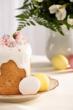 Selective focus delicious easter cake Stock Photos