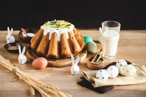 Selective focus delicious easter cake Stock Photos