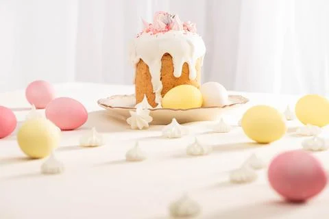 Selective focus delicious easter cake Stock Photos