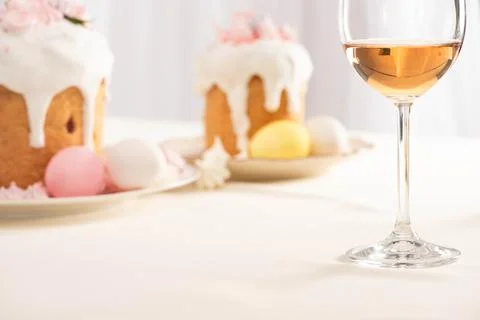 Selective focus delicious easter cakes Stock Photos