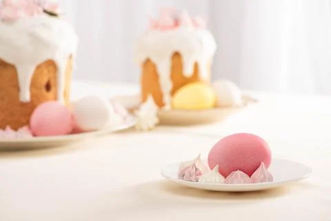 Selective focus delicious easter cakes Stock Photos