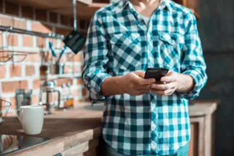 Selective focus of a digital gadget Stock Photos