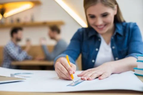 Selective focus of drawing tools Stock Photos