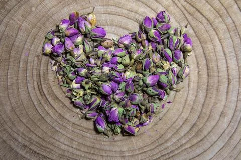 Selective focus dried rose bud. spice shop for sale Stock Photos