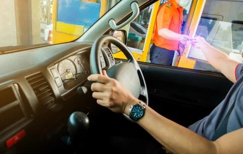 Selective focus to driver pay for the expressway Stock Photos