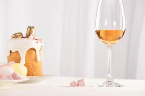 Selective focus easter cake eggs Stock Photos