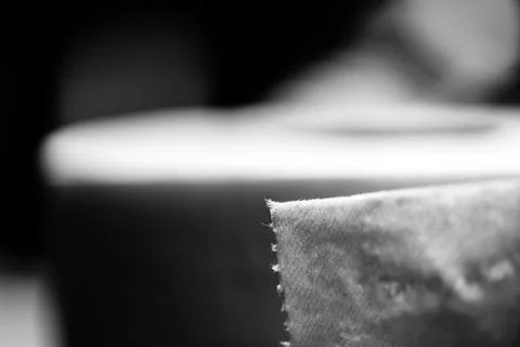 Selective focus on the edge sheet of a roll of toilet paper where individual Stock Photos