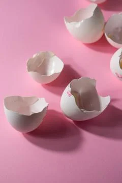 Selective focus, eggshell, hard shadows Stock Photos