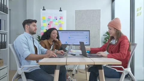 Selective focus of electric scooter in modern office with group meeting Stock Footage 274481374