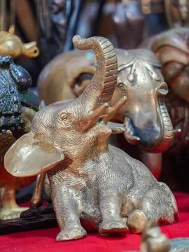 Selective focus on an elephant Stock Photos