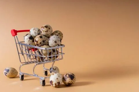 Selective focus. fresh quail eggs Stock Photos