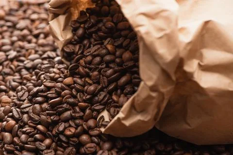 Selective focus fresh roasted coffee Stock Photos