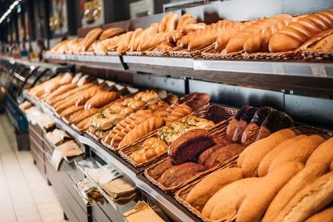 Selective focus freshly baked bread Stock Photos