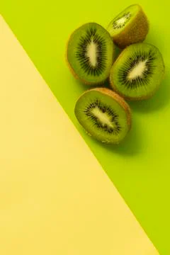 Selective focus, green kiwi fruit Stock Photos