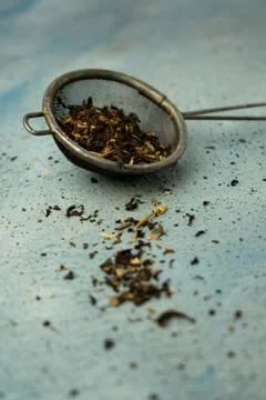 Selective focus, green leaf tea Stock Photos