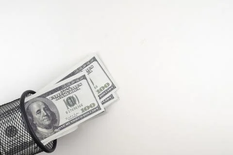 Selective focus image of bank note isolated on a white background with copy s Stock Photos