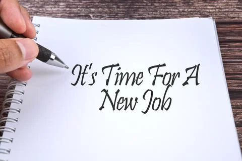 Selective focus image of people holding a pen with It's Time For A New Job wo Stock Photos