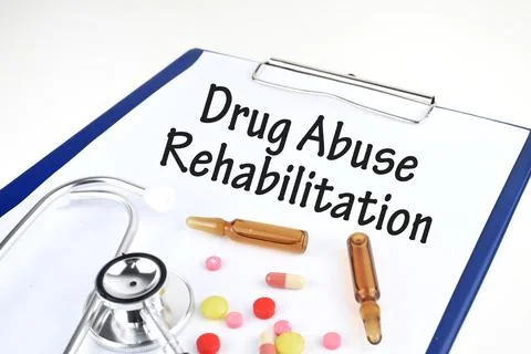 Selective focus image stethoscope and medicine with Drug Abuse Rehabilitation Stock Photos