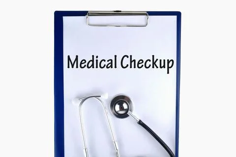 Selective focus image stethoscope with Medical Checkup wording. Medical conce Stock Photos