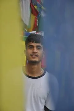 Selective focus of a indian young guy looking at camera  Stock-Fotos