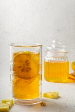 Selective focus, lemon iced tea Stock Photos