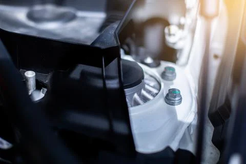 Selective focus to marker paint on nut or connection for validate checking in 스톡 사진