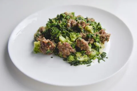 Selective focus at the meat with vegetables Stock Photos