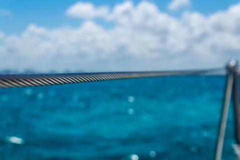 Selective focus on metal cable Foto stock