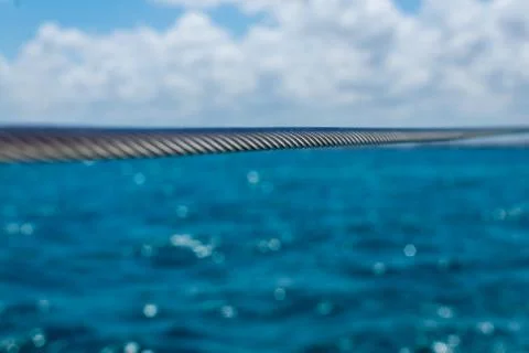 Selective focus on metal cable Stock Photos