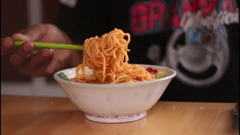Selective focus Mie ayam. Stock Footage 270441844