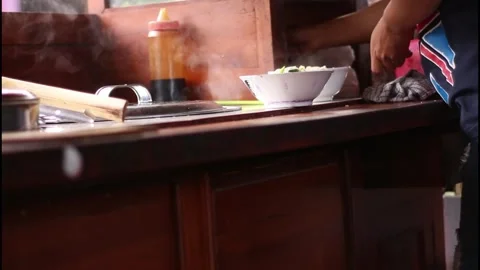 Selective focus Mie ayam. Stock Footage 270441863