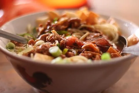 Selective focus Mie ayam, Stock Photos