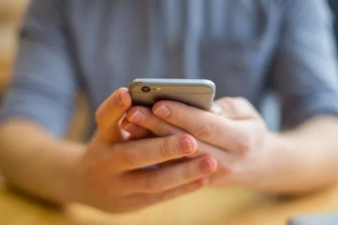 Selective focus of a modern smartphone Stock Photos