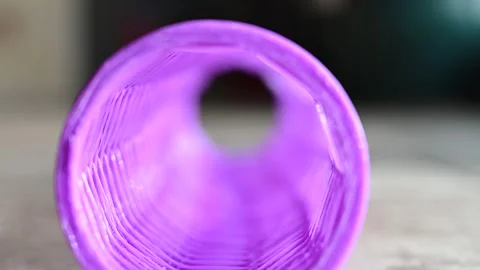 Selective focus moving through spiral tunnel Stock Footage 145703398